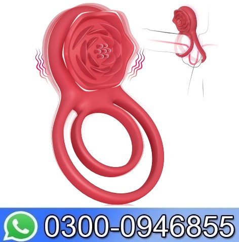 Vibrating Cock Ring with Rose Clitoral Stimulator Pleasure Penis Ring